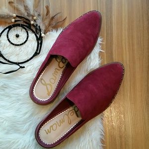 Sam Edelman Burgundy Suede Flat Loafers